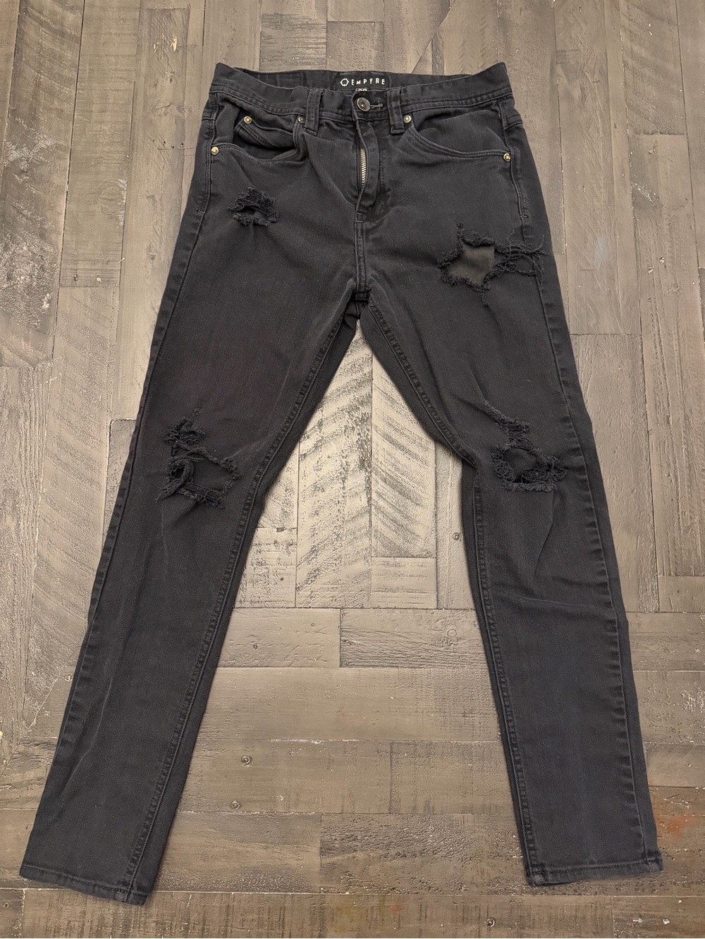 Empyre Black Ripped Skinny Jeans